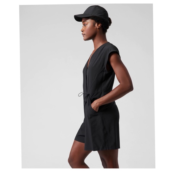 Athleta Marlow Romper // Black - Picture 2 of 15